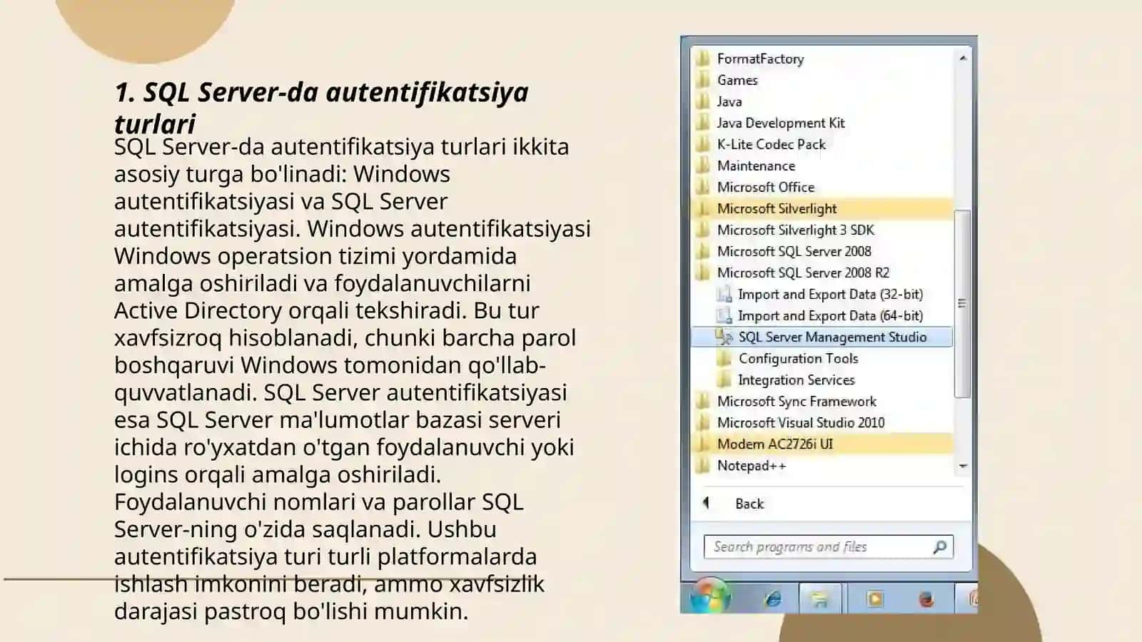 SQL Server-da autentifikatsiya va avtorizatsiya 3