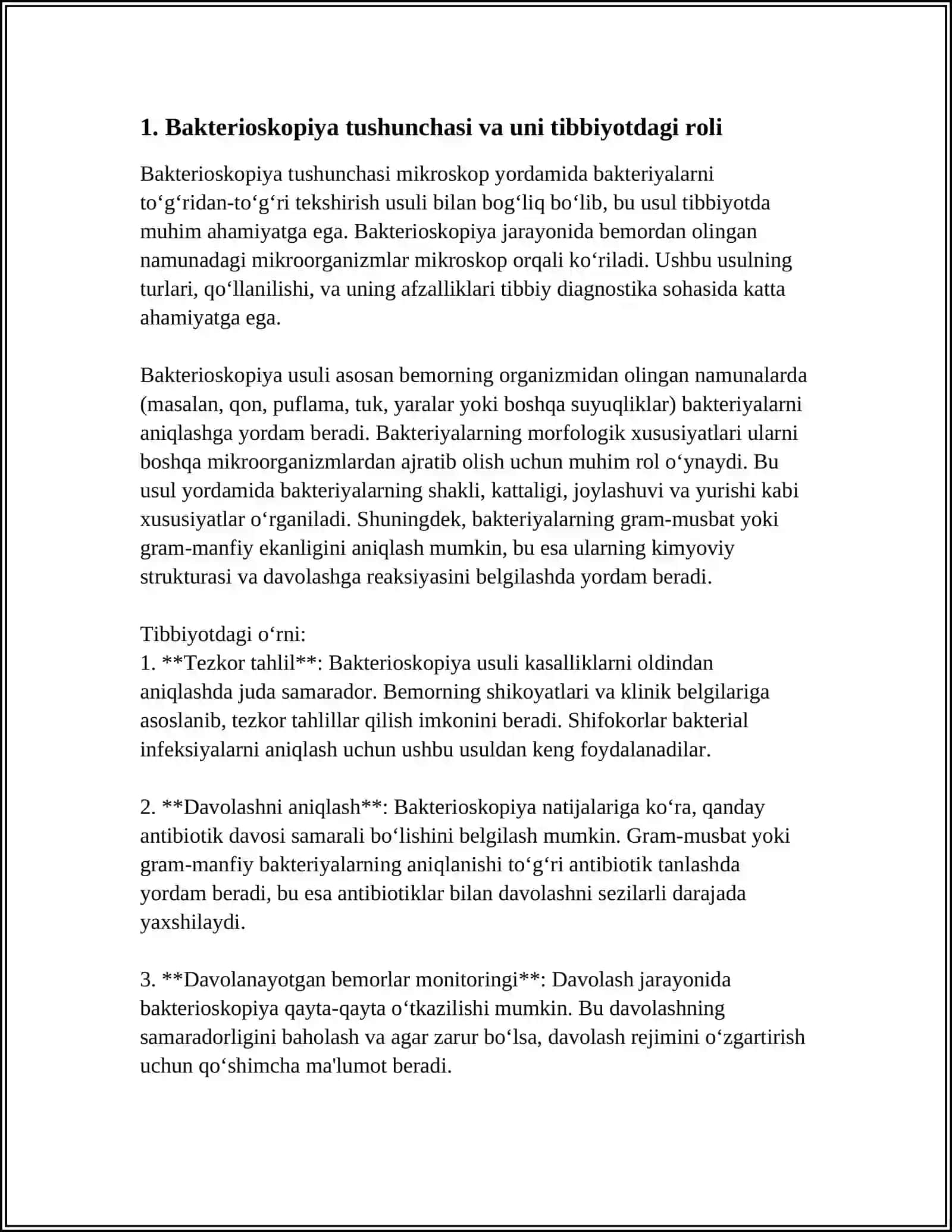 BAKTERIOSKOPIK TEKSHIRISH USULLARINI TIBBIYOTDAGI AHAMYATI 3