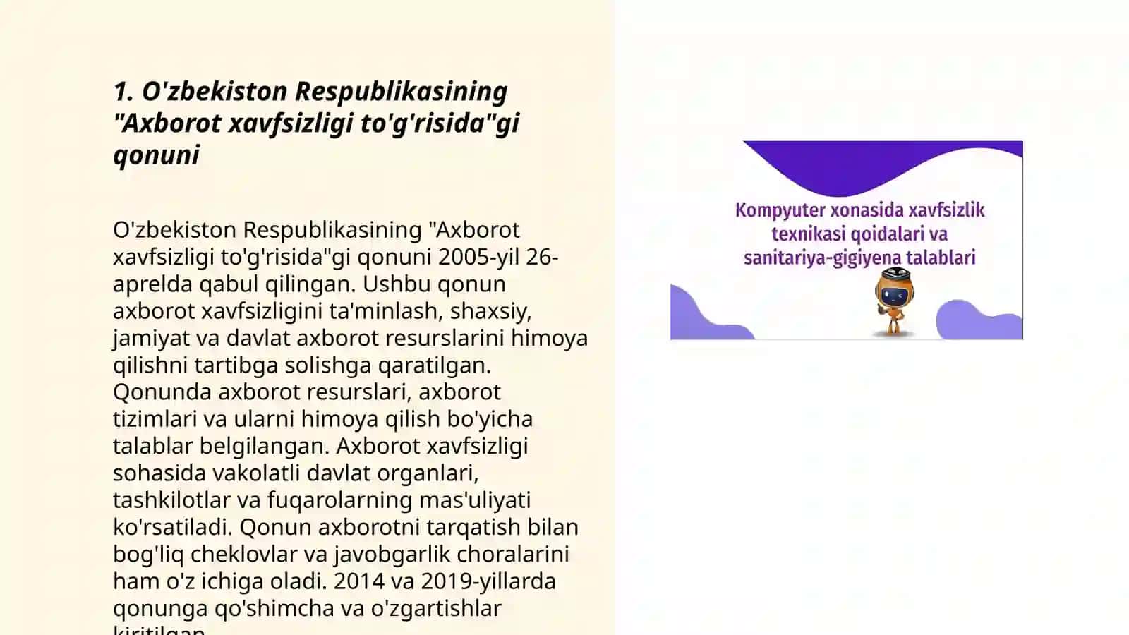 Axborot xavfsizligi bo'yicha O'zbekistondagi qonun va qonunosti hujjatlar 3