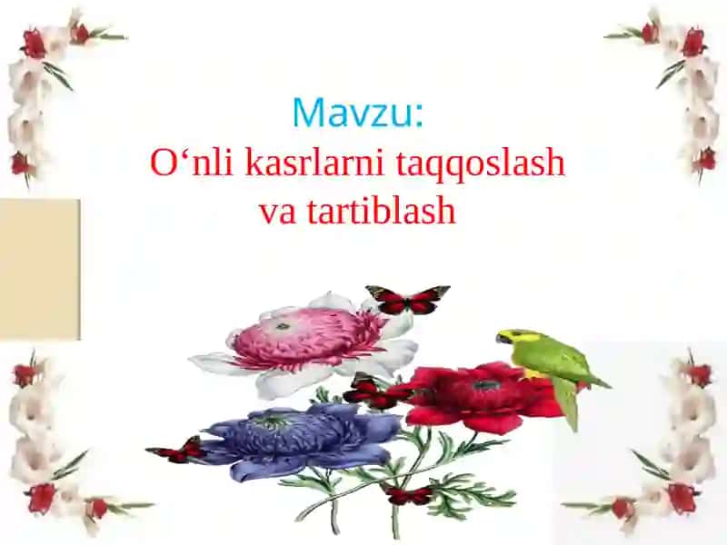 O‘nlik asrlarni taqqoslash va tartiblash 3