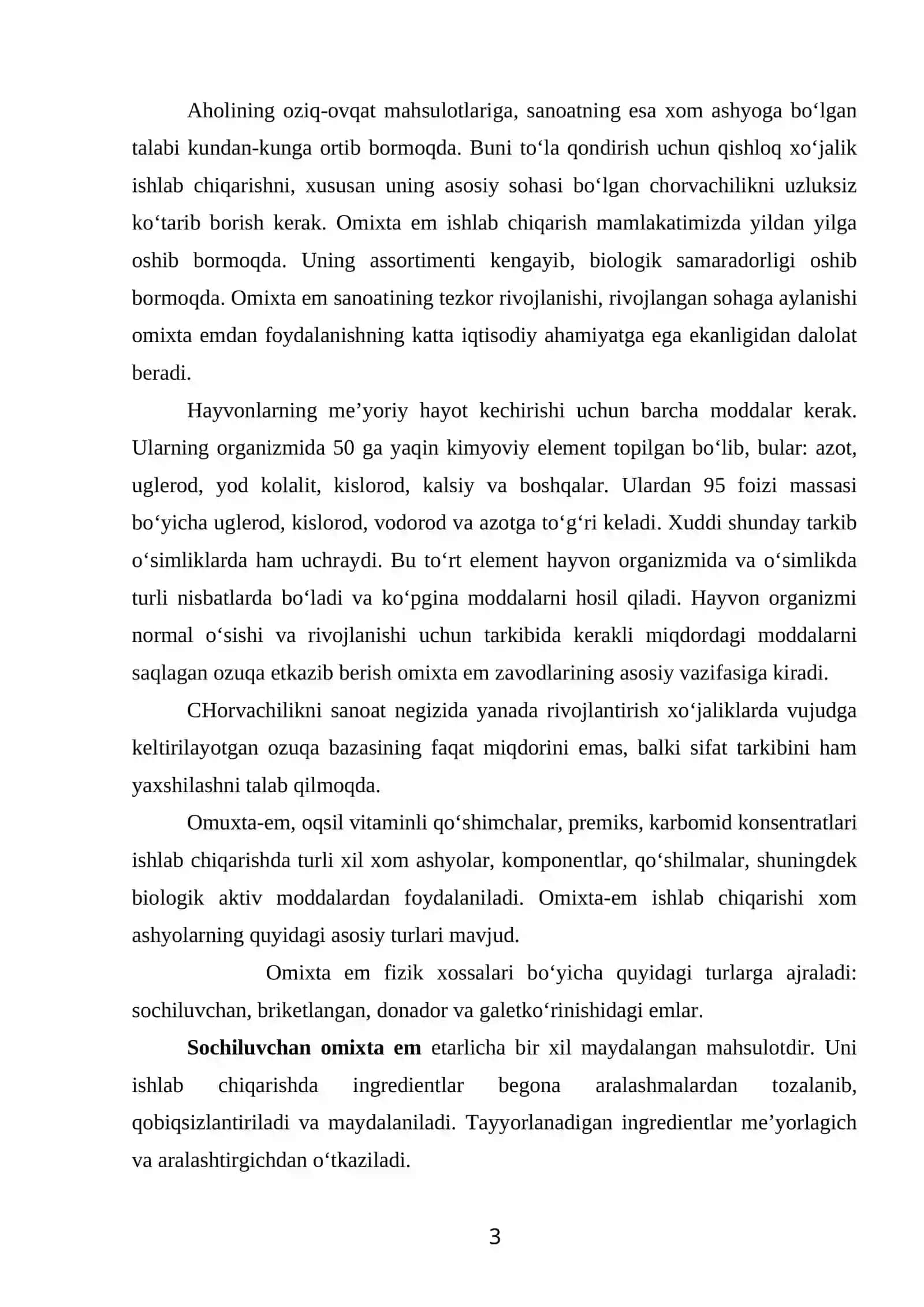 Omixta yem ishlab chiqarish texnologiyasi 3