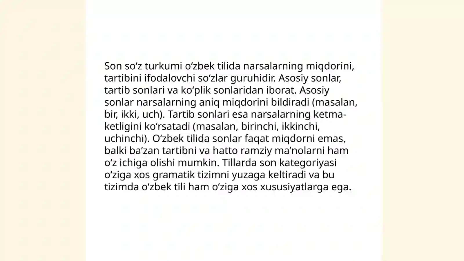 Son soʻz turkumi haqida ma'lumot 3