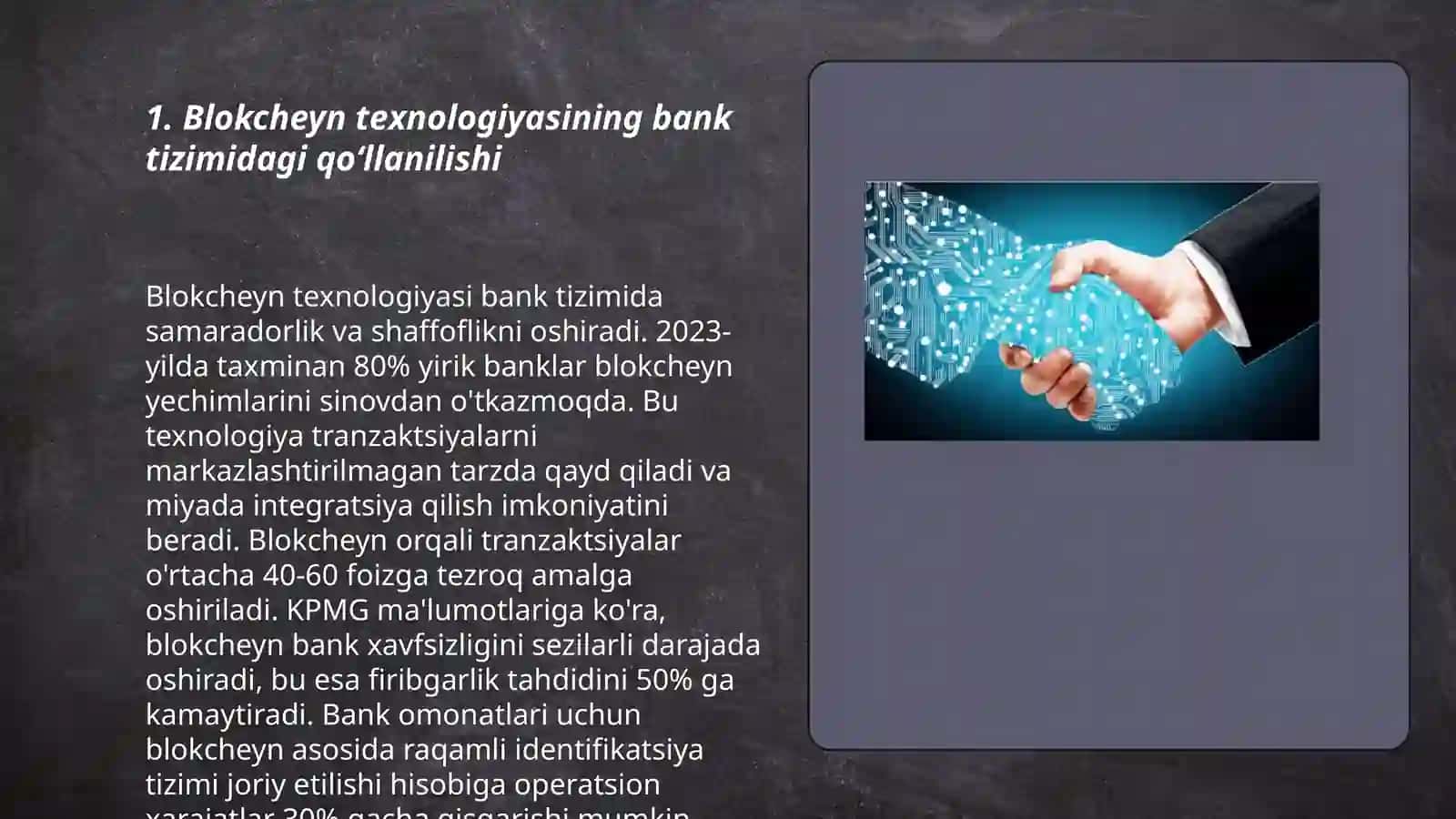 Milliy iqtisodiyotning turli sohalarida Blokcheyn texnologiyasidan foydalanish yo‘llari 3