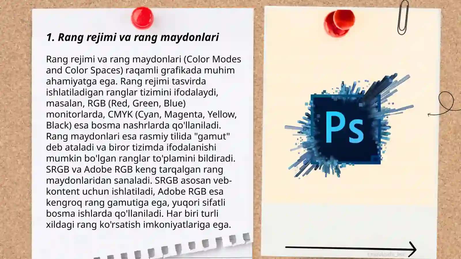 Adobe Potoshop dasturida rang,qatlam filtrlar 3