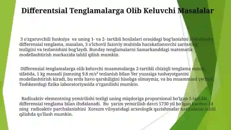 Oddiy differensial tenglamalar 3