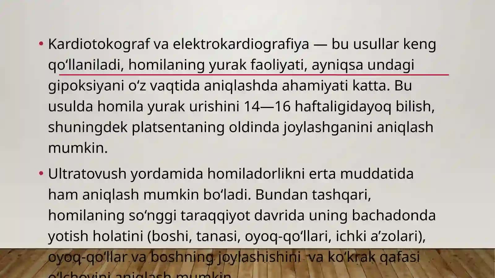 homiladorlikni tekshirish usullari. Homiladorlik erta va kechki muddatlarda tashxislash 3