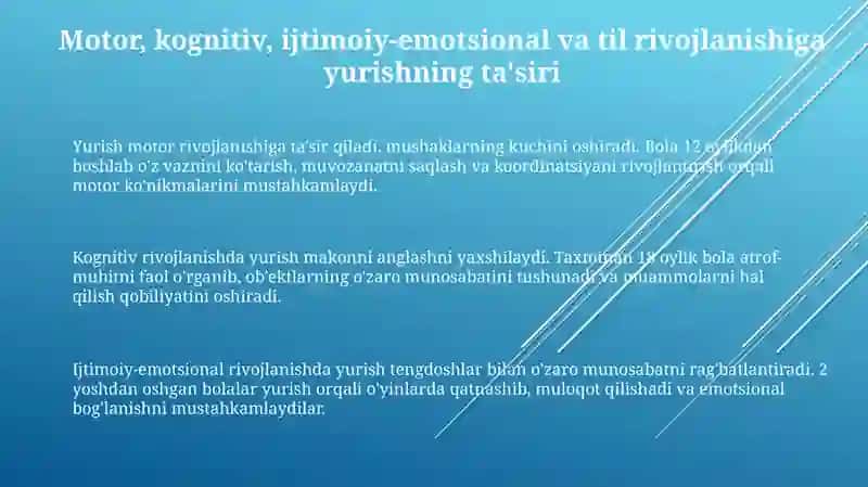 Yurishning bola rivojlanishiga ta'siri 3