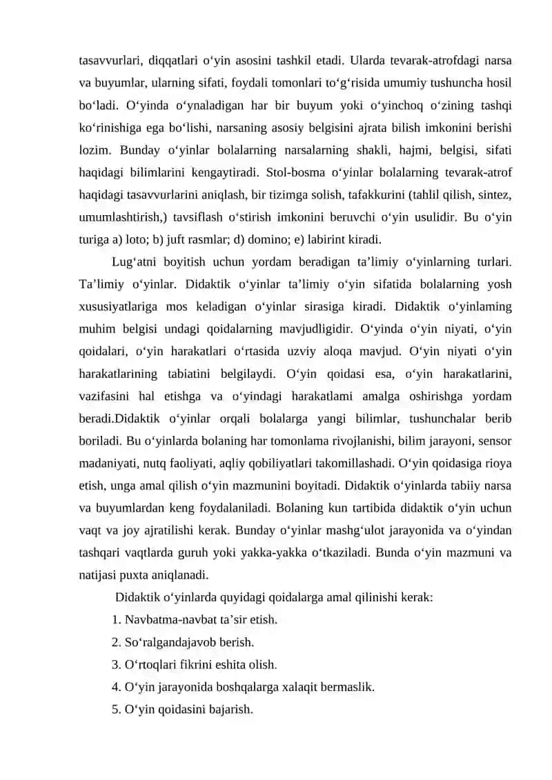 Maktabgacha Ta'lim Muassasalarida O'tkaziladigan O'yinlarning Tasnifi 3
