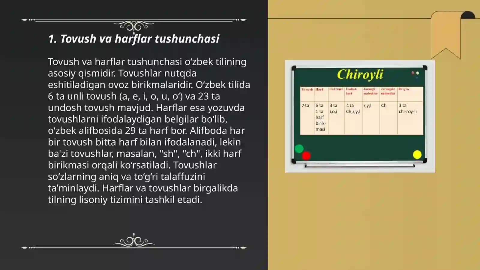 Tovushlar va harflar tushunchasi 3