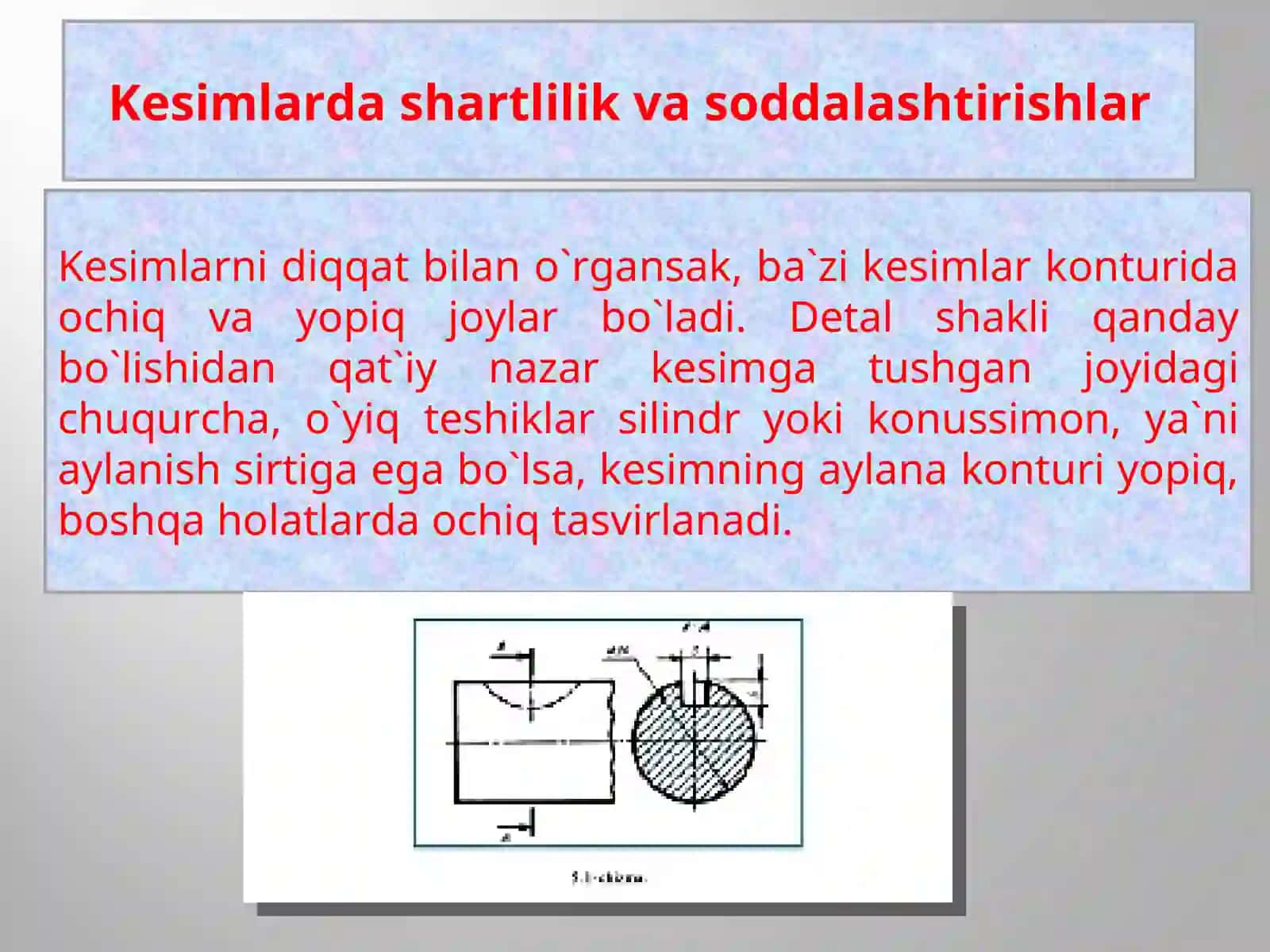 Kesim va qirqim talab qiladigan detallarning eskizini chizish.ppt 3