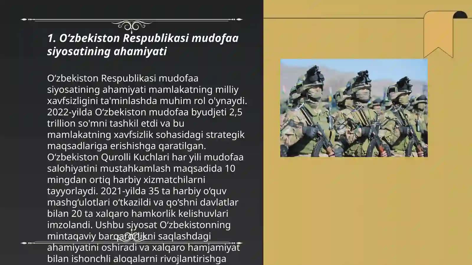 O‘zbekiston Respublikasi mudofaa doktorinasining qabul qilinishi 3