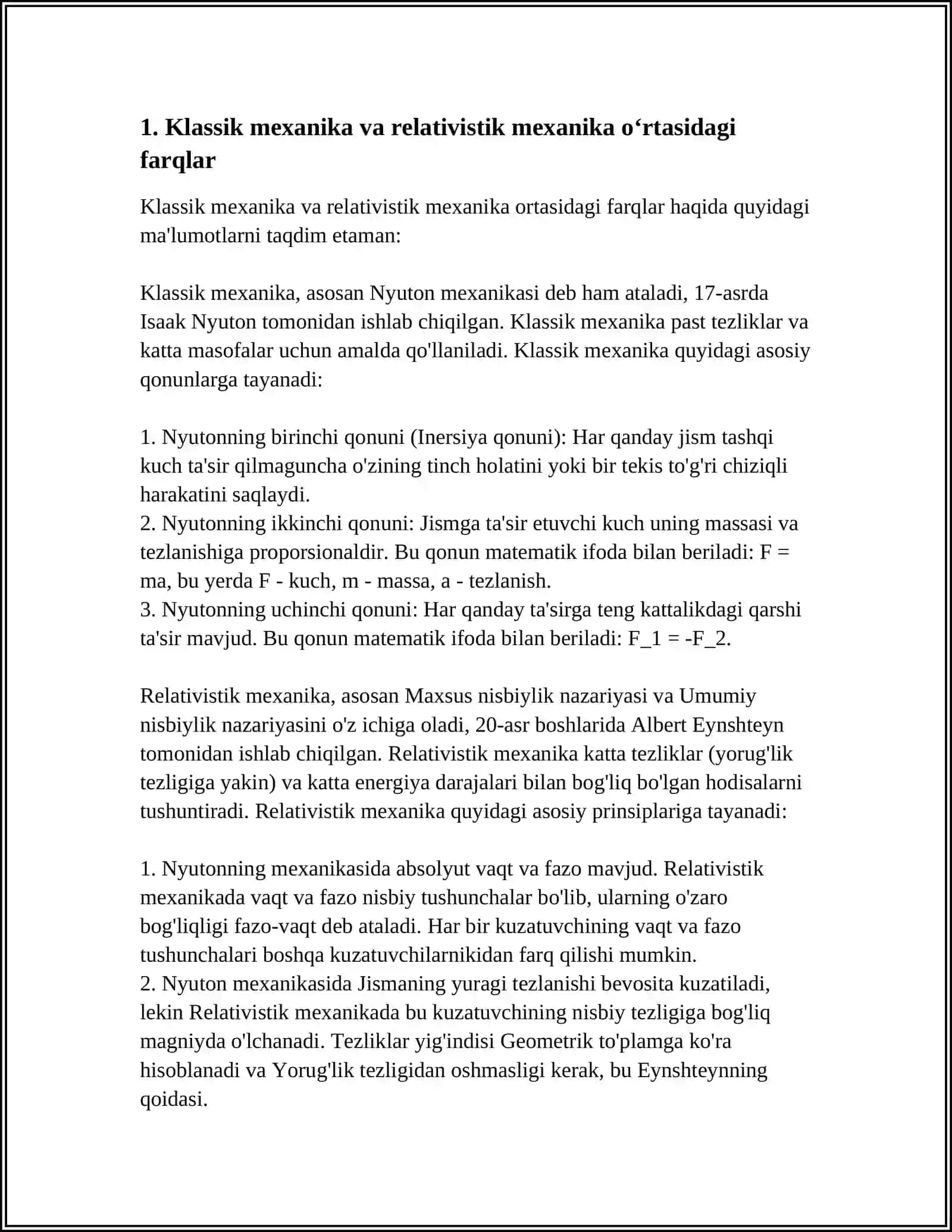 NISBIYLIK NAZARIYASI ELEMENTLARI. RELYATIVISTIK DINAMKIA ASOSLARI. RELYATIVISTIK DINAMIKA ASOSLARI 3