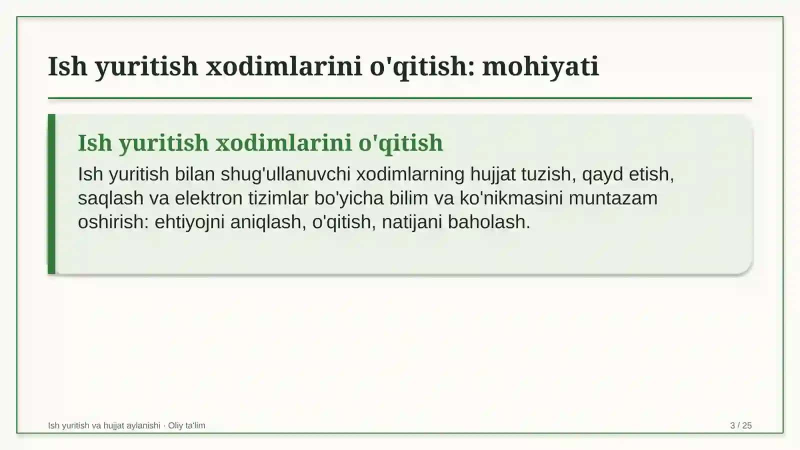 dorixonalarda ish yuritish xodimlarini o'qitish 2839 3