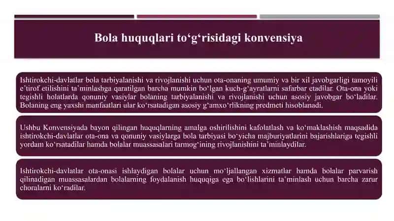 Bolalarning huquq va manfaatlarini himoya qilish bòyicha ota-onaning huquq va majburiyatlari 3
