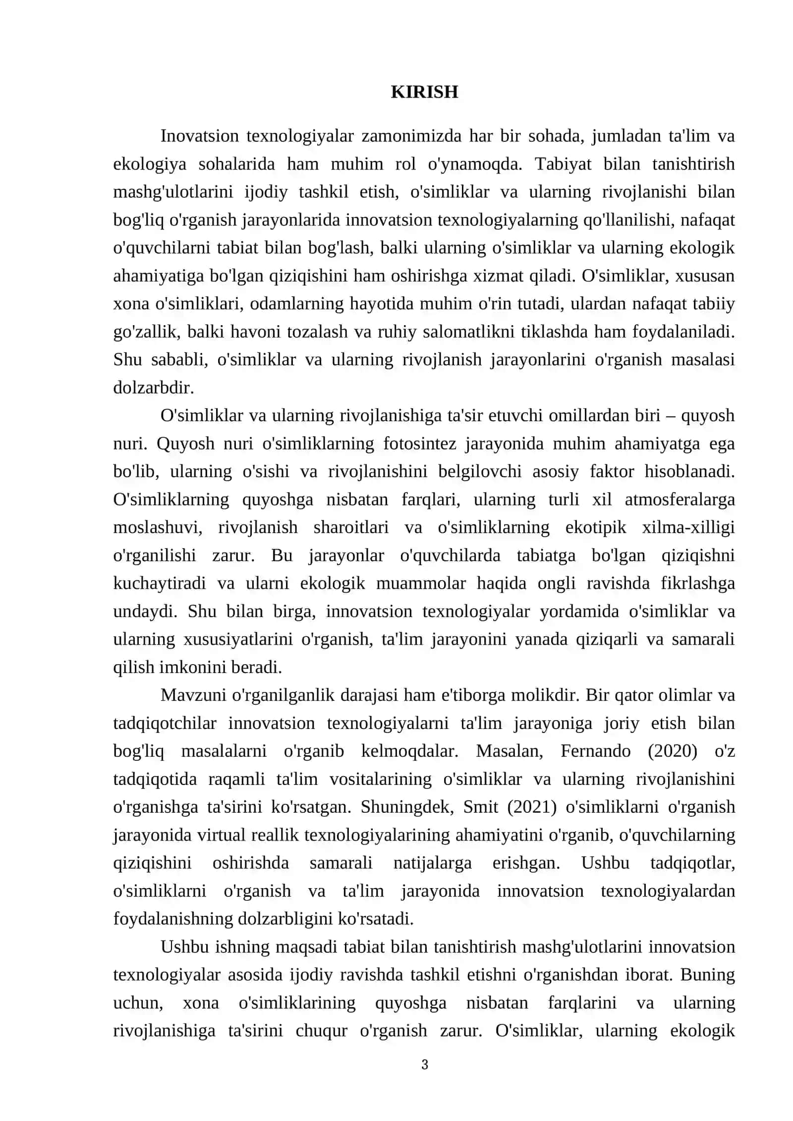 Inovatsion texnologiyalar asosida tabiat bilan tanishtirish mashğulotlarni ijodiy tashkil etish,xona õsimliklarini quyoshga nisbatan farqini va nomini õrganish 3