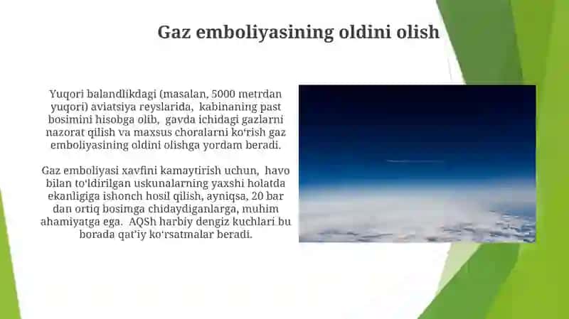 Suyuqlilarning sirt tarangligi. Havo va gaz emboleyasi 3
