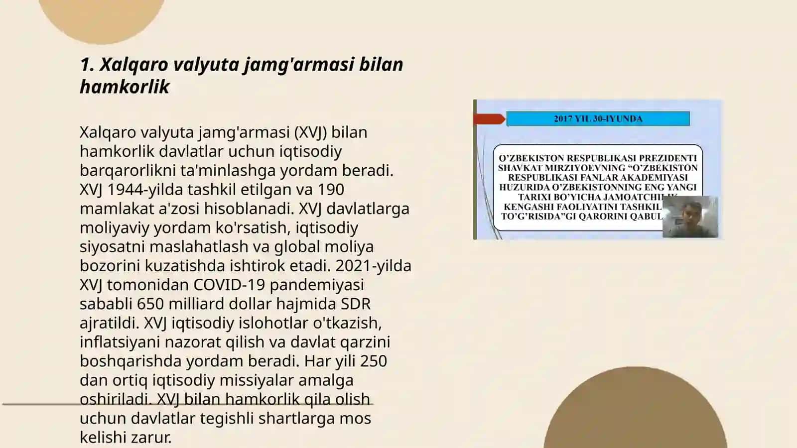Xalqaro valyuta jamg'armasi bilan hamkorlik 3