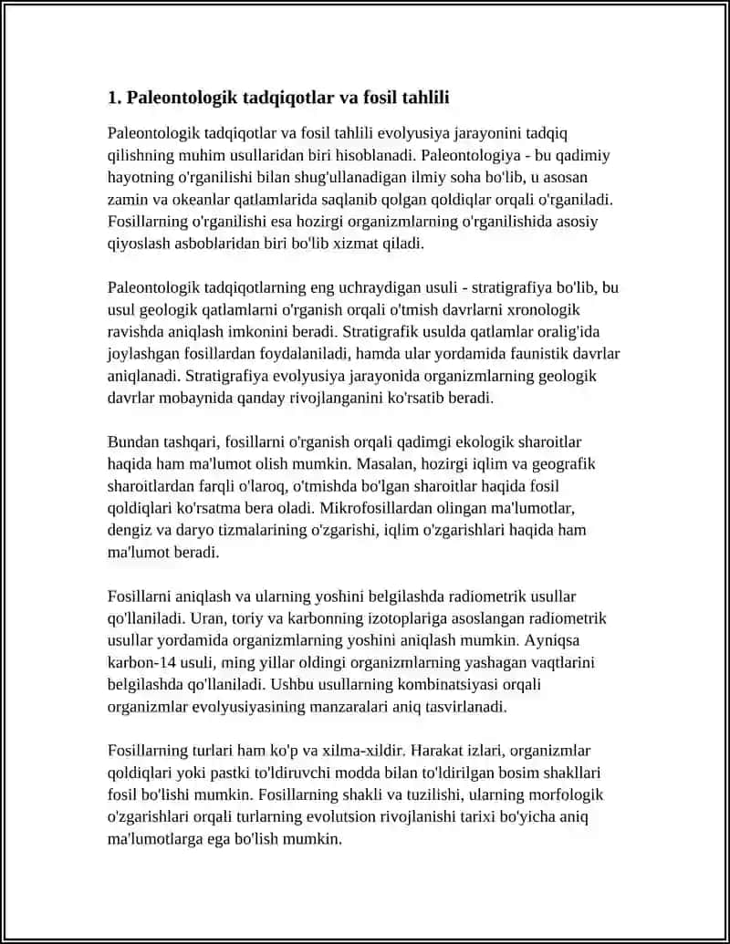 EVOLYUSIYA JARAYONIN TADQIQ QILISHNING ASOSIY USULLARI 3
