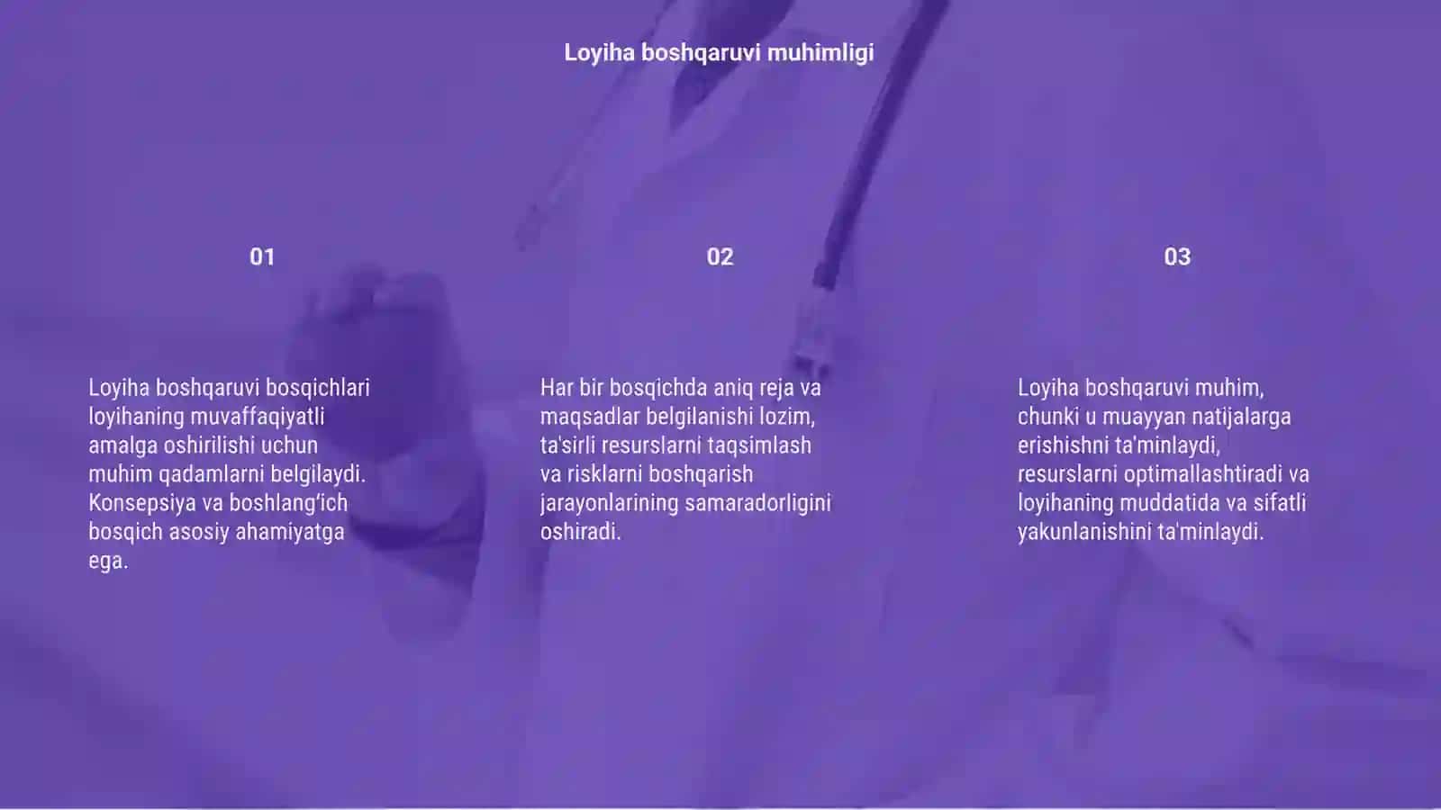 Loyiha boshqaruvining bosqichlari 3