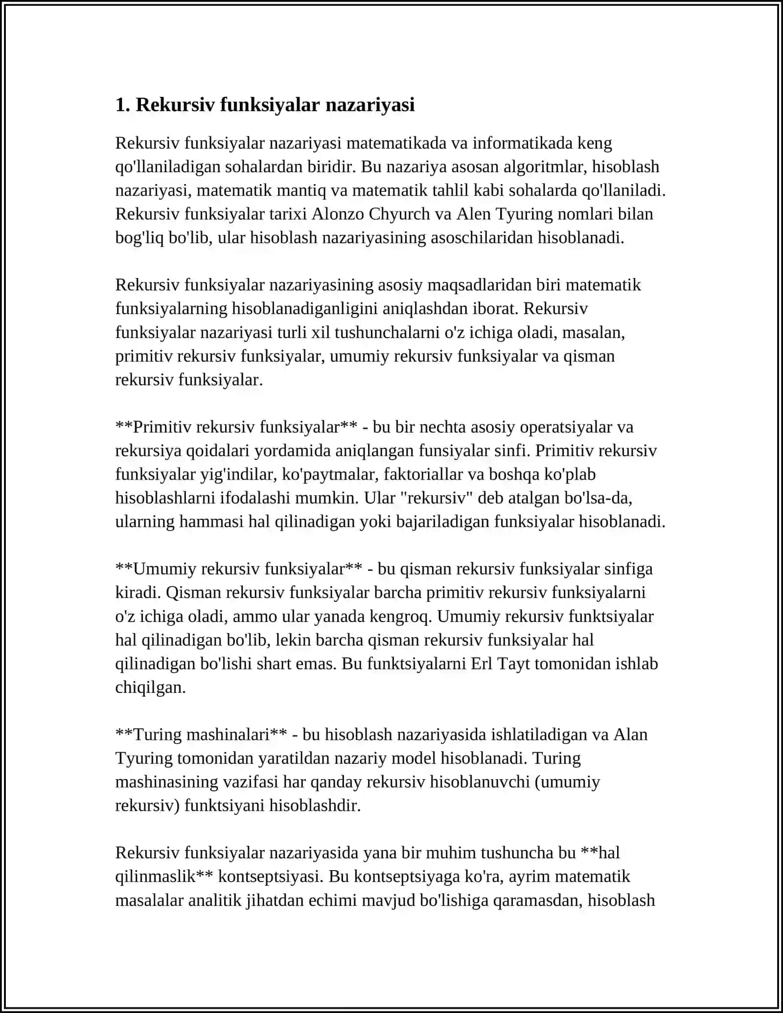 QISMAN REKURSIV VA REKURSIV FUNKSIYALAR 3