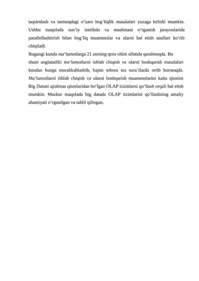 Sunʼiy intellektda Big Data va parallel ishlov berish 3