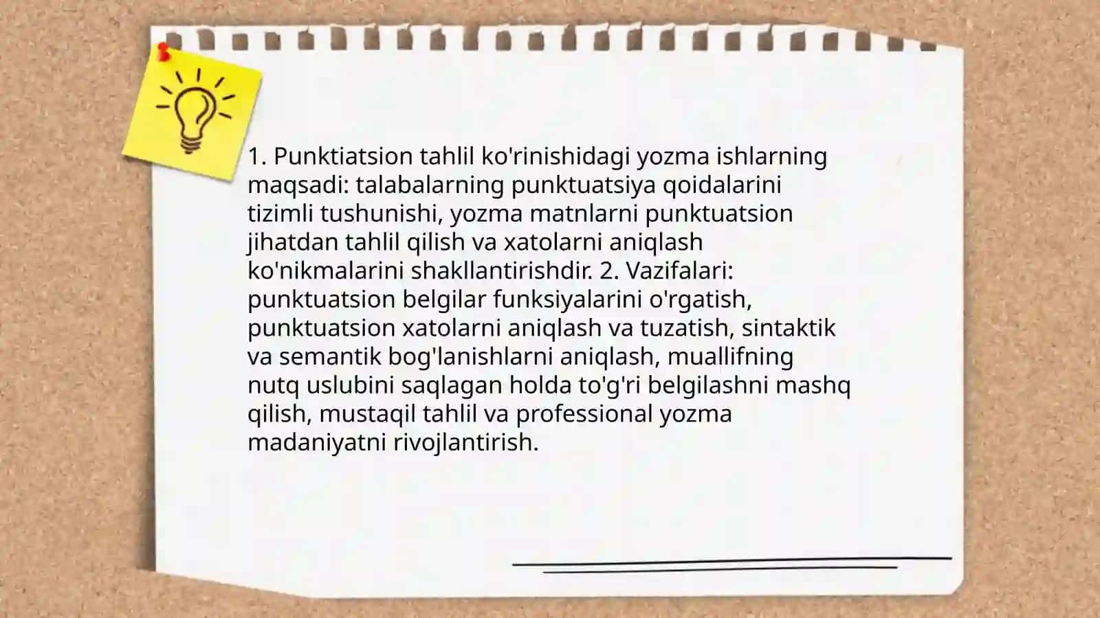 Punktiatsion tahlil ko'rinishdagi yozma ishlarni bajarish 3
