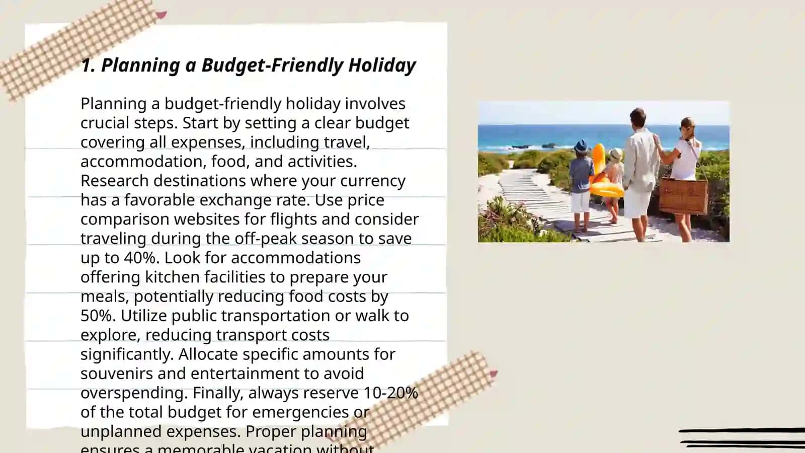 Plan: Planning a Budget-Friendly Holiday 3