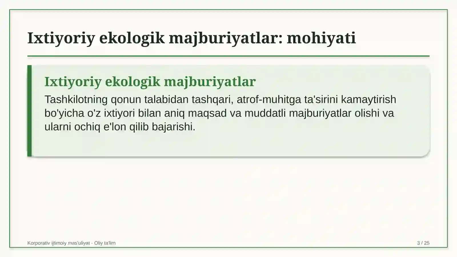 botanika bog'larida atrof muhitni muhofaza qilish bo'yicha ixtiyoriy majburiyatlarni qabul qilish 4700 3