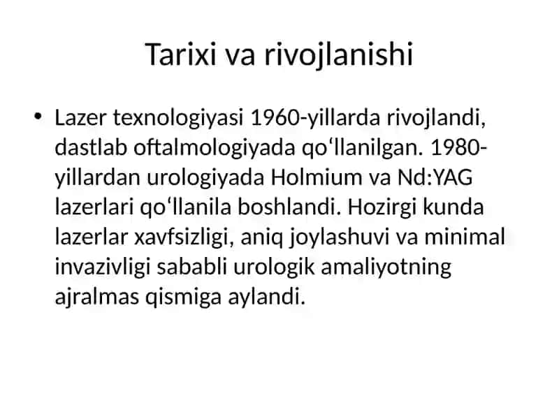 Urologiyada lazer xirurgiyasi 3