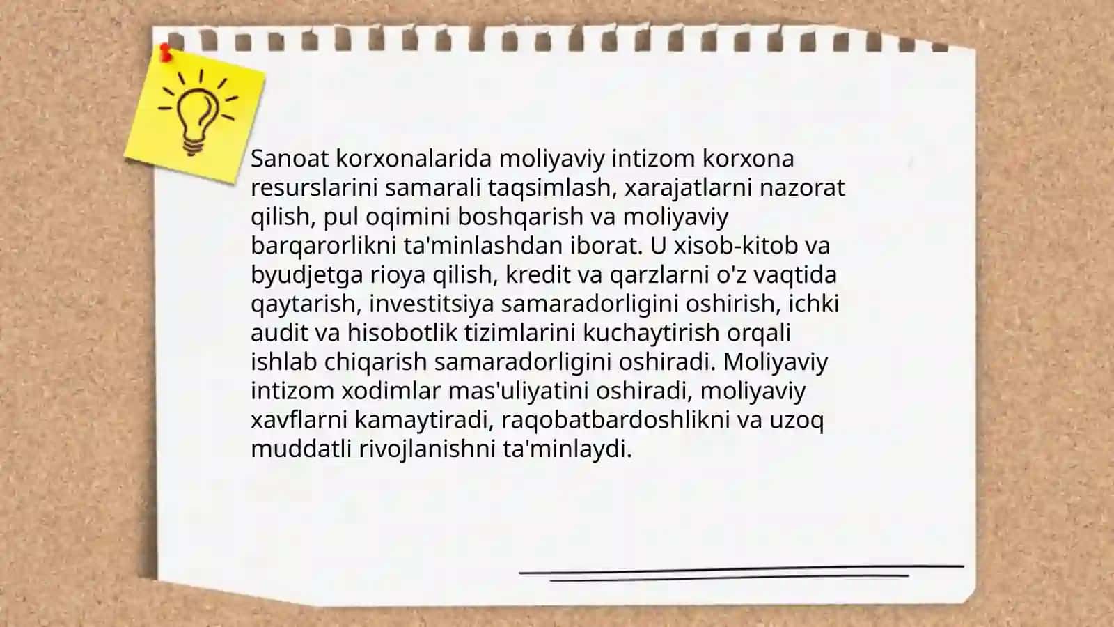 Sanoat korxonalarida moliyaviy intizom 3