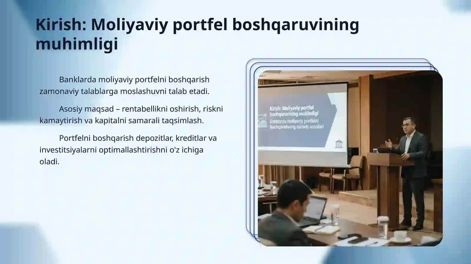 Banklarda moliyaviy portfelni boshqarishning nazariy asoslari 3