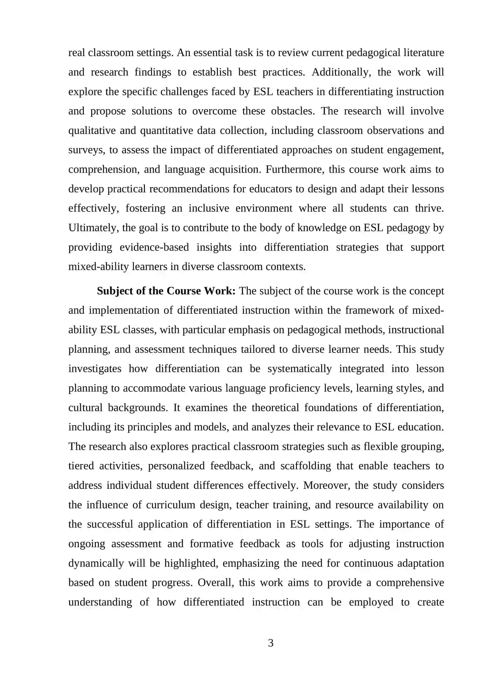 DIFFERENTIATED INSTRUCTION FOR MIXED-ABILITY ESL CLASSES 3
