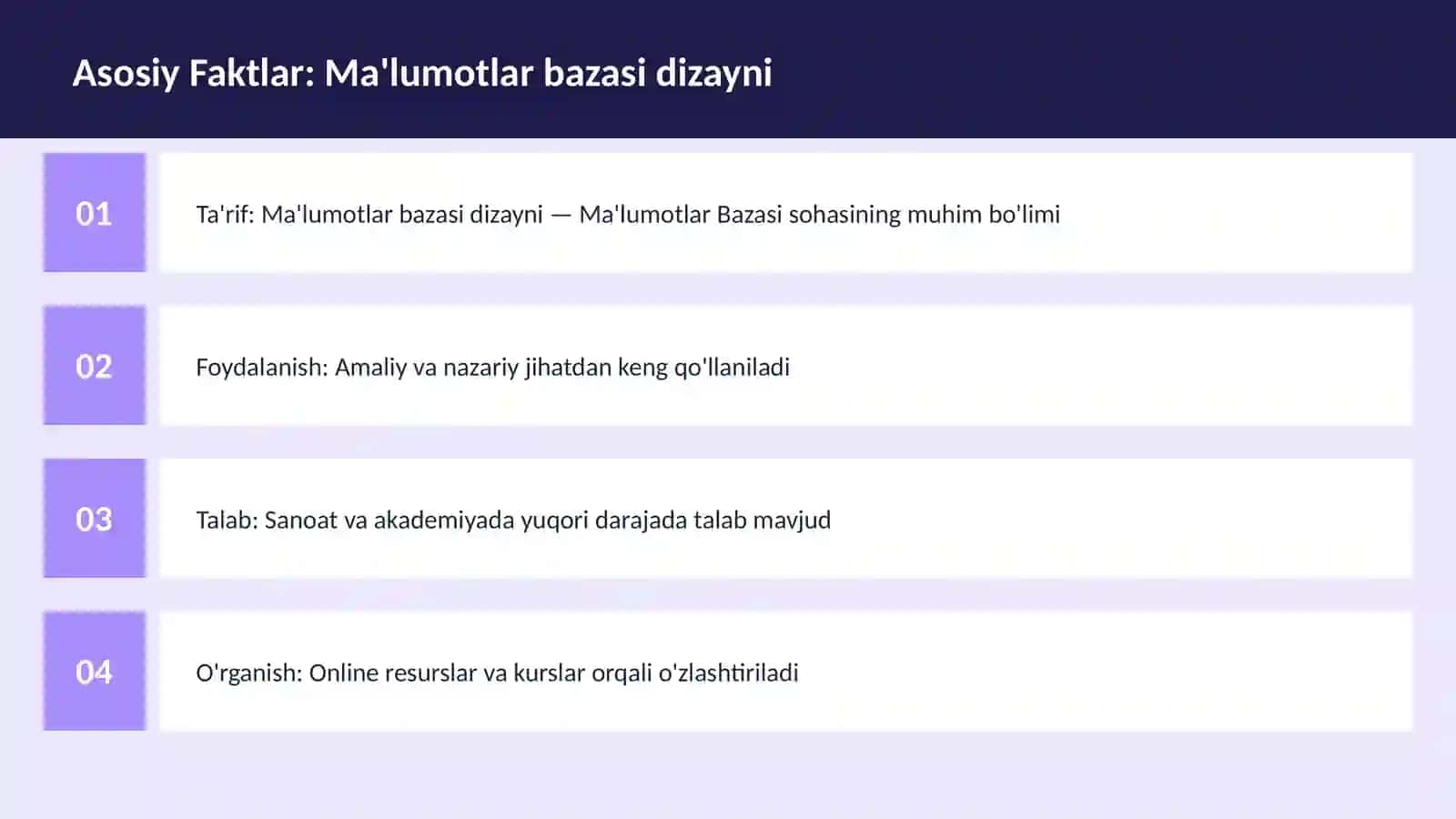 DASTURLASH | MA'LUMOTLAR BAZASI 3
