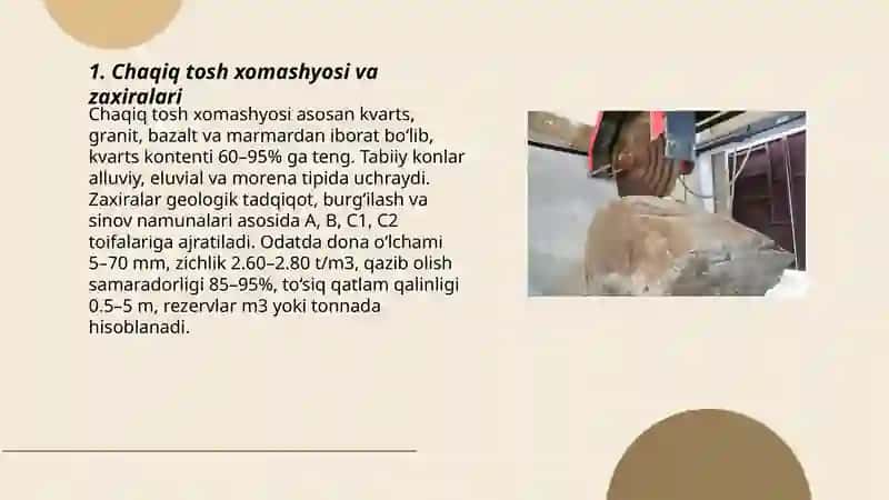 Chaqiq tosh ishlab chiqarish texnalogiyasi 3