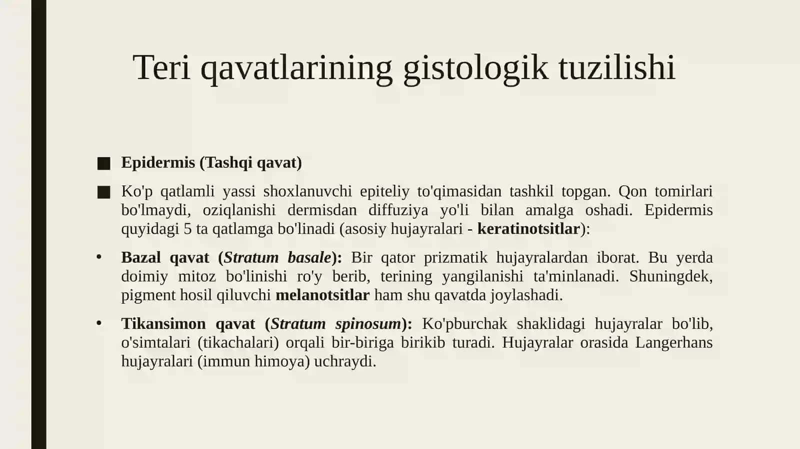 Teri va uning hosilalari gistologik tuzilishi 3