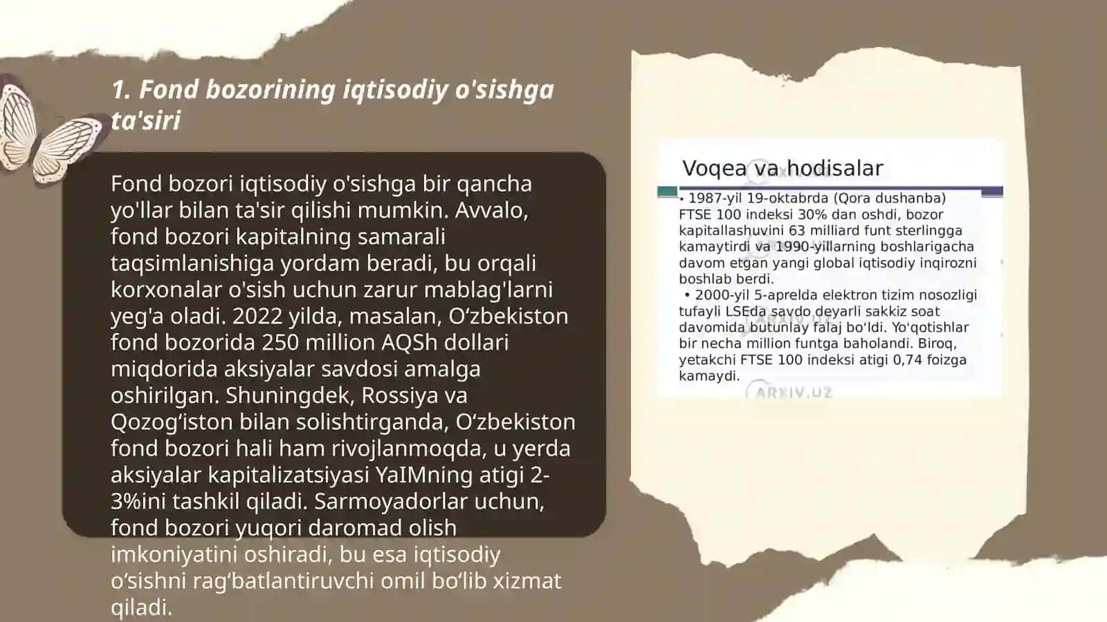 O‘zbekistonda bozor infratuzilmasining shakllanishida fond bozorining ta'siri 3