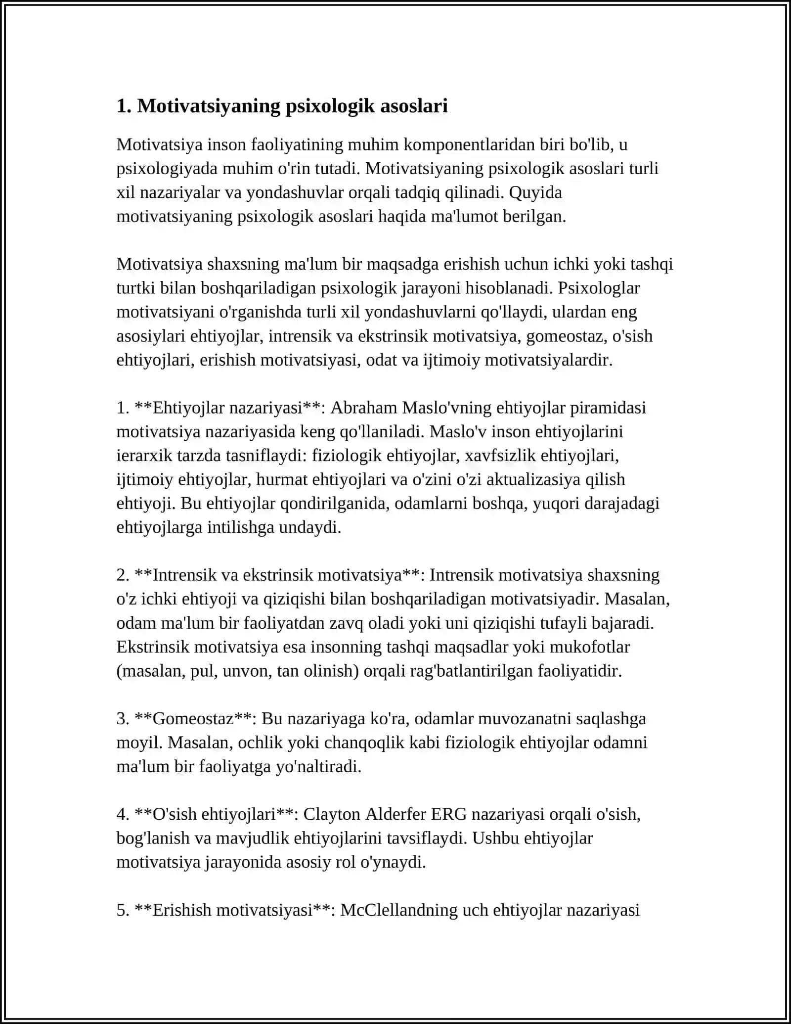 XORIJ PSIXOLOGIYASIDA MOTIV VA MOTIVATSIYA MUAMMOSI 3