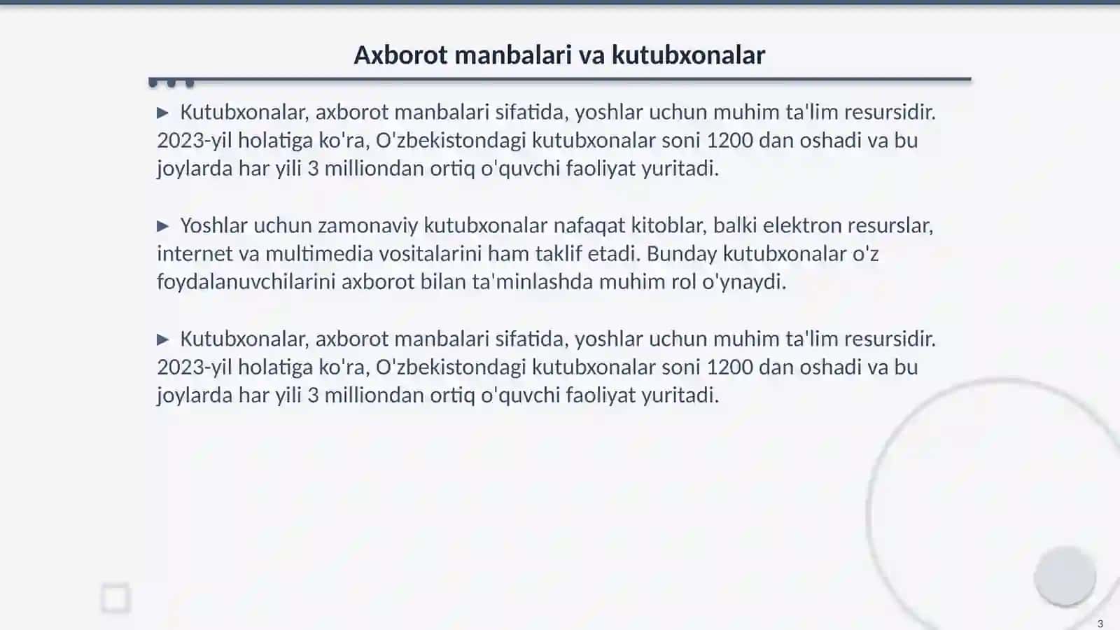 Kutubxonalar va media: Yoshlar tafakkurini shakllantirish vositasi 3