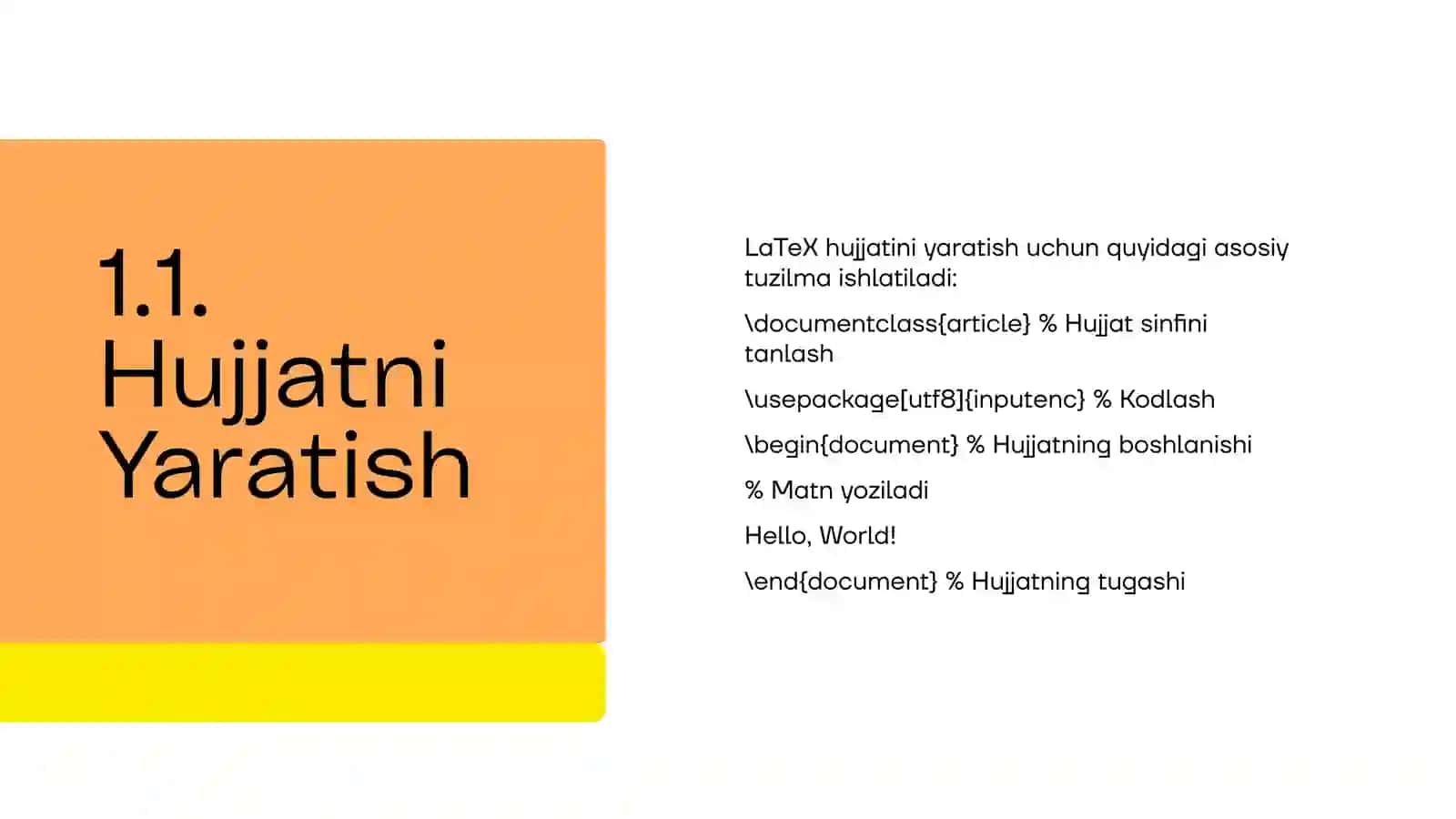 LaTeX Dasturida Matnlar Bilan Ishlash 3