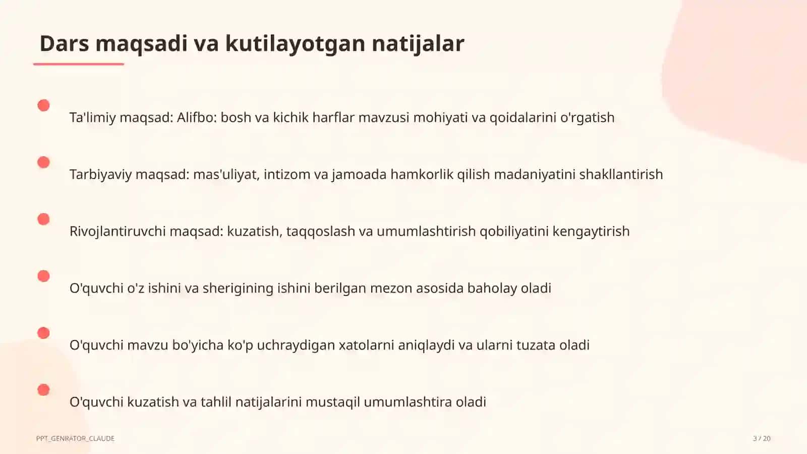 Alifbo: bosh va kichik harflar (1-sinf) 3