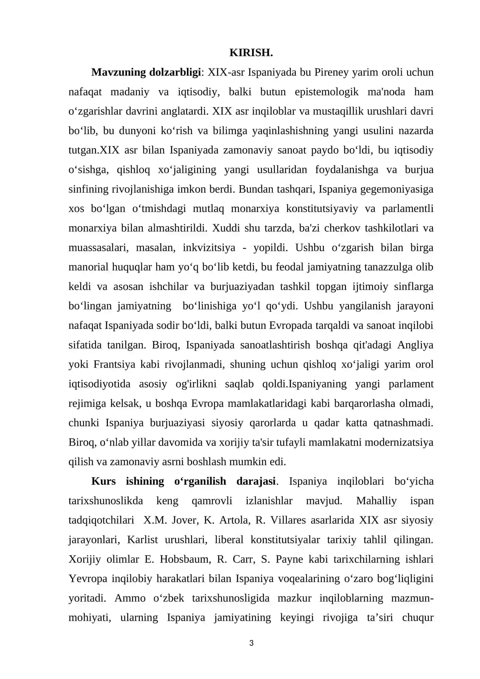 ISPANIYADA XIX ASR INQILOBLARI kurs ishi 3