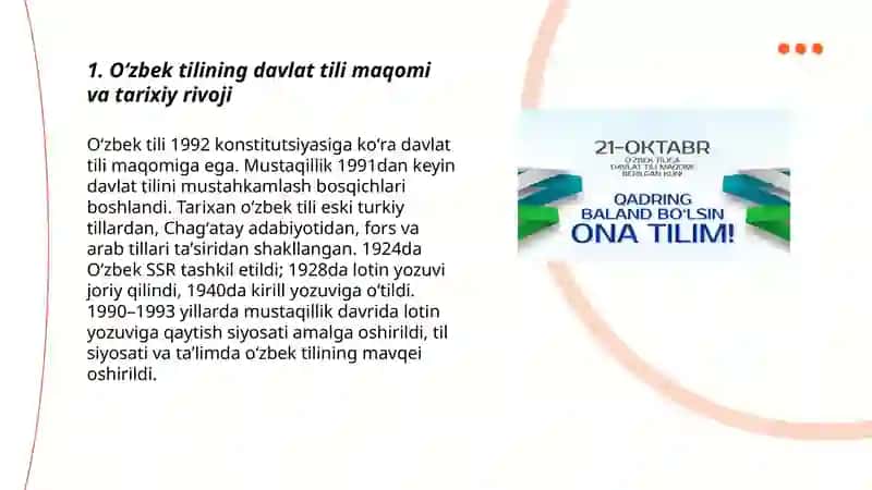 Oʻzbek tili - Davlat tili 3