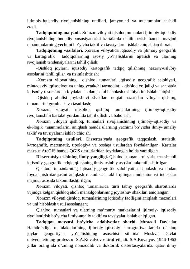 Qishloq, Ma’muriy Tumanlarning Yirik Masshtabli Ijtimoiy-Iqtisodiy Kartalarini Tuzish 3