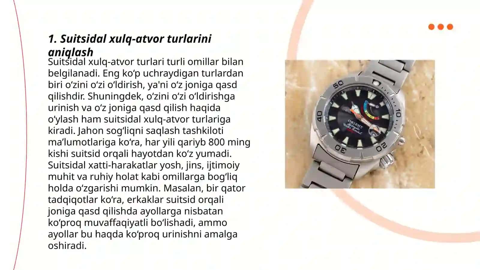 Suitsidal xulq atvorni namoyon boʻlishi 3