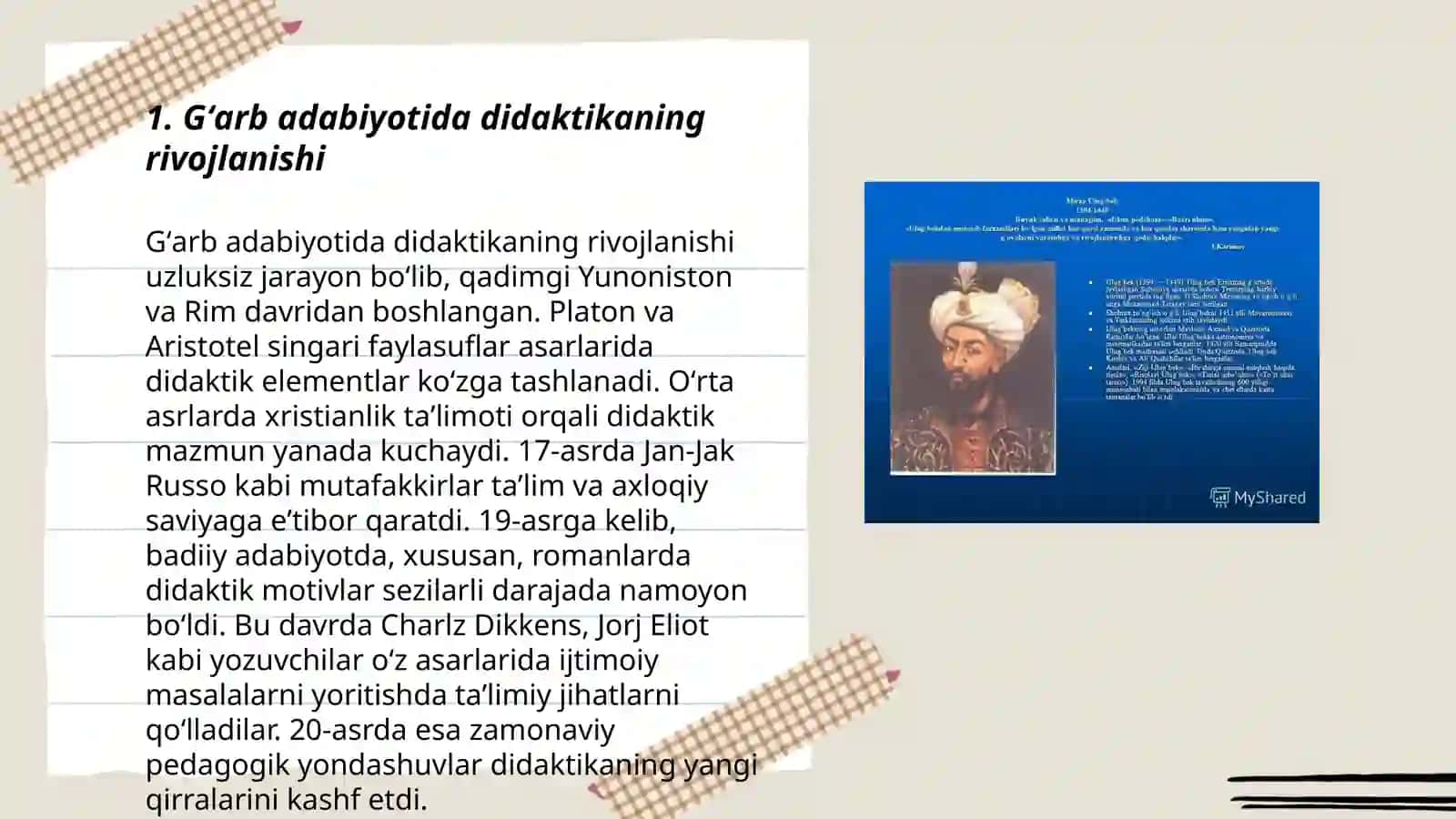 Gʻarb va Sharq adabiyotida didaktika uning oʻxshash va farqli jihatlari 3