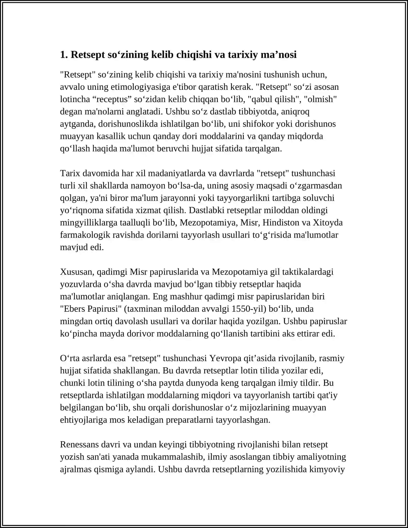 RETSEPT TARIXI 3