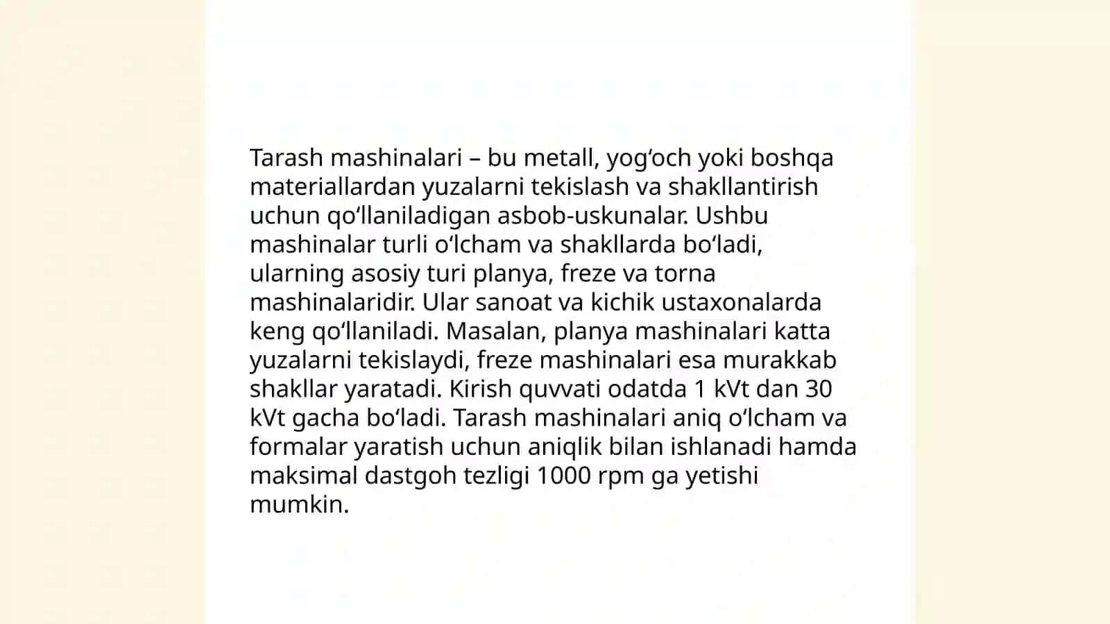 "Truetzschler", "Rieter", "Marzoli" firmalarining tarash mashinalari qiyosiy tahlili 3