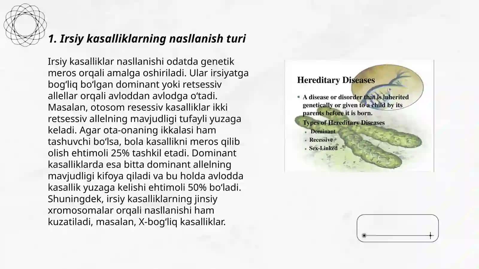 Irsiy kasalliklarning nasllanish turi 3