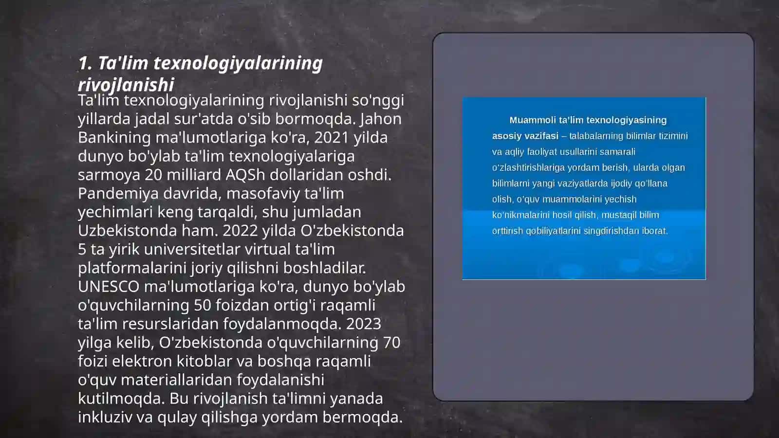 Ta'lim texnologiyalarining rivojlanishi 3