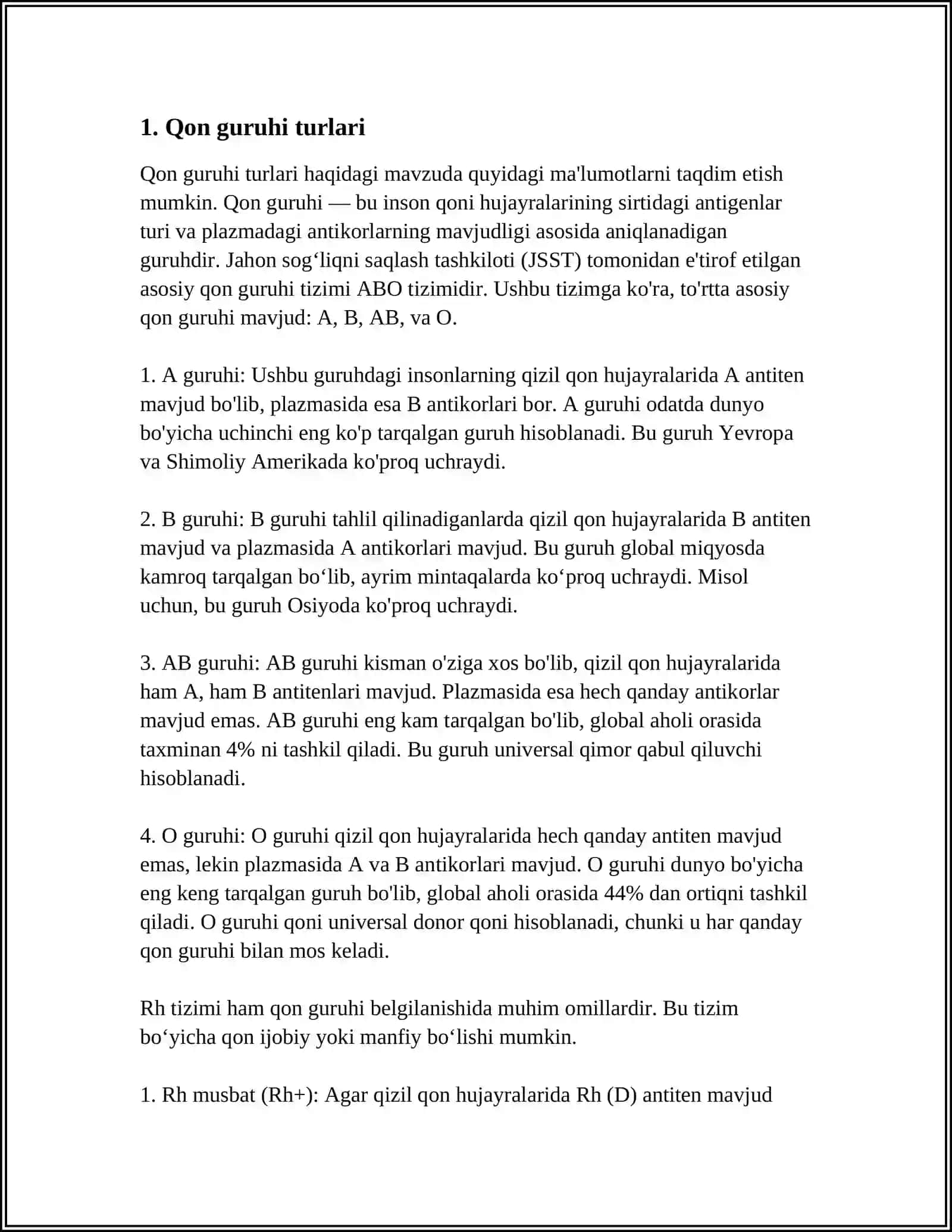 QON GURUHINI ANIQLASH TEXNIKASI 3